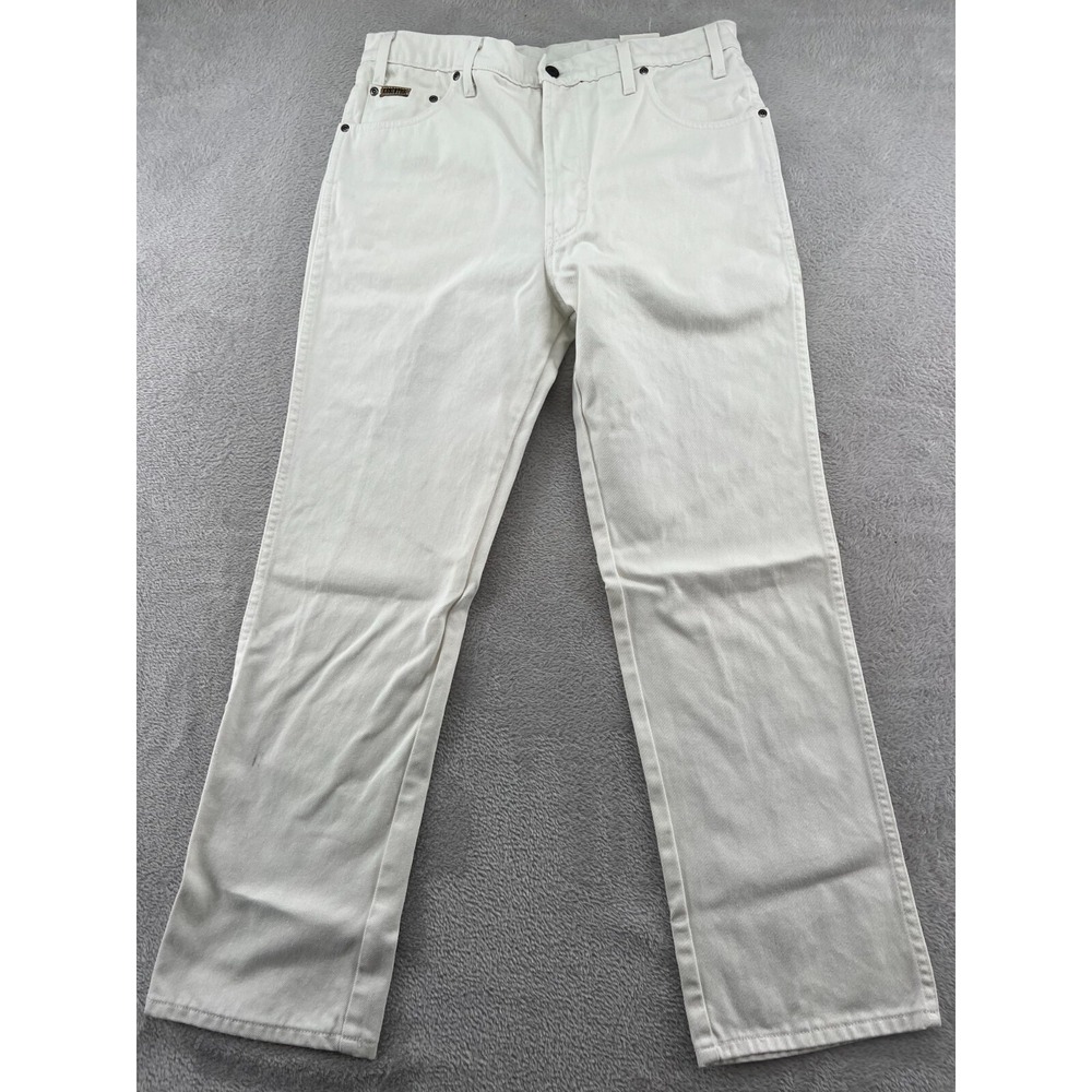 VTG Resistol Jeans Mens 36x30 Slim Fit White Wash USA Straight Western Rodeo